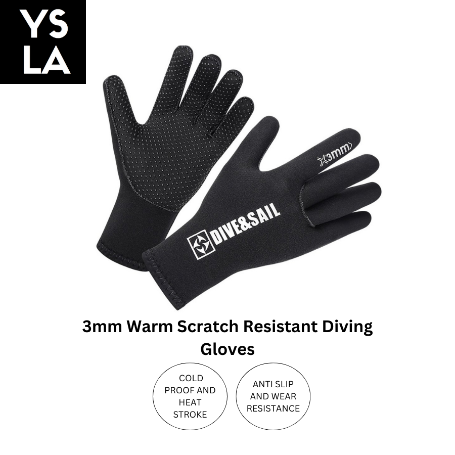 3mm Dive & Sail Diving Gloves for Men Women Warm Scratch-proof Anti Slip Flexible Hand Protection