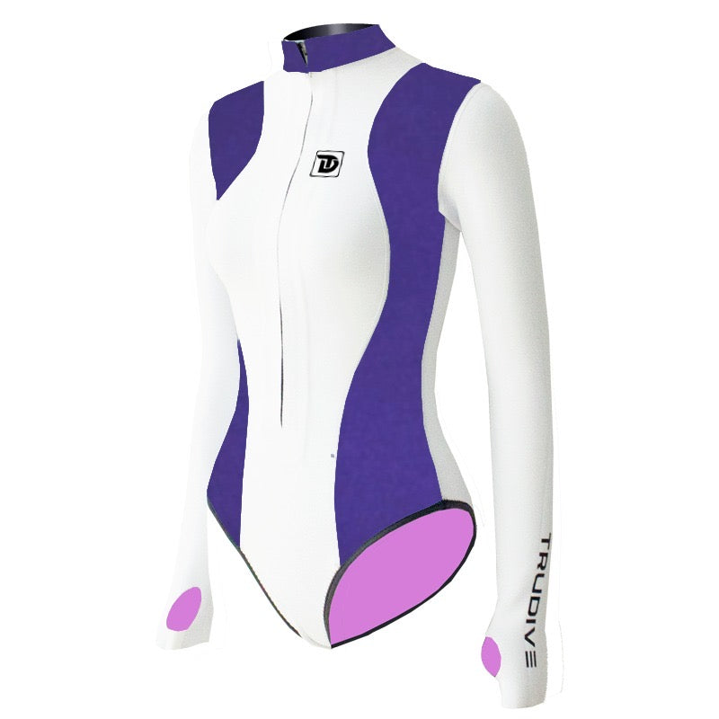 TruDive Bikini Wetsuit White whale Series Front Zip Sleeve 2mm