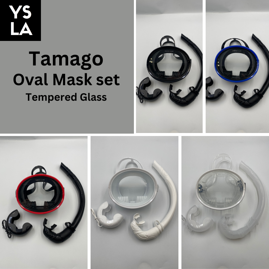 Ysla Tamago Oval Mask set Spearfishing Freediving Mask Medium Volume Mask set