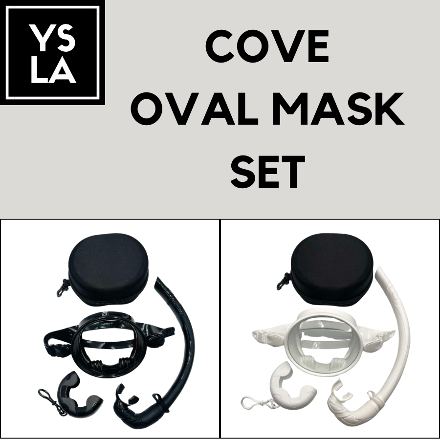 Cove Oval Tempered Glass Mask Spearfishing Mask Medium Volume Mask Set