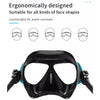 Translucent Aluminum Frame Tempered Glass Low Volume Freediving Mask with Eva Box