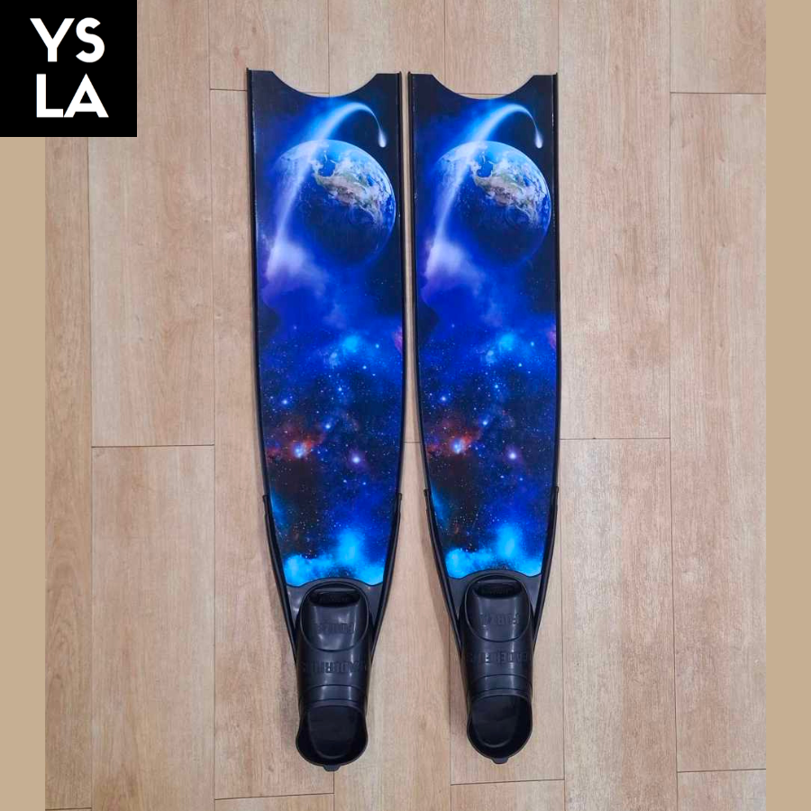 Ysla Leaderfins Pure Carbon Limited Edition Long Freedive Fins Black Foot Pocket