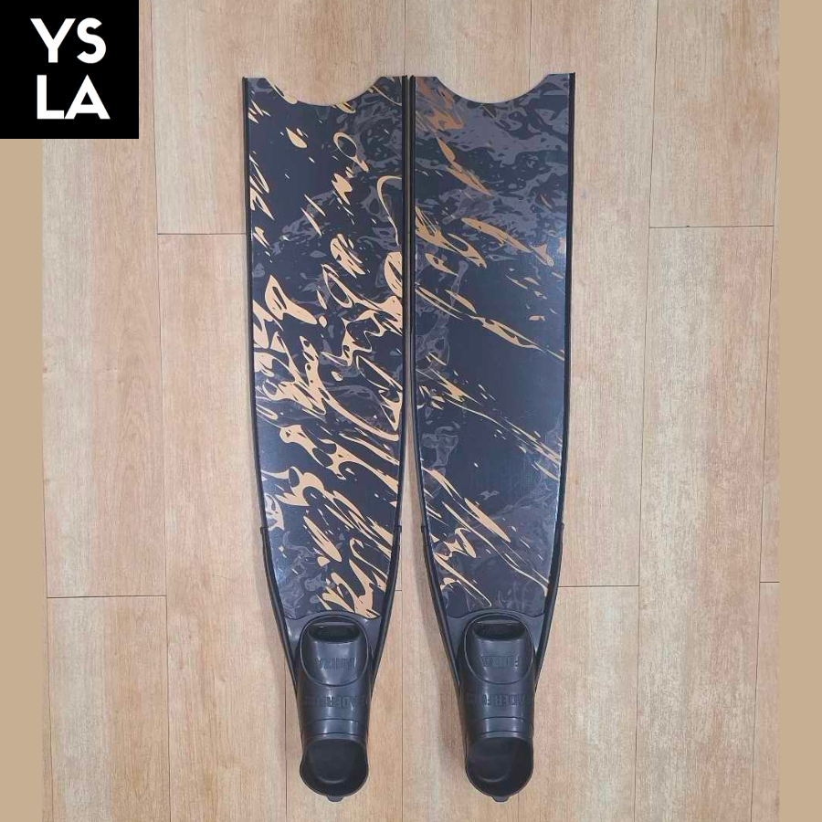 Ysla Leaderfins Pure Carbon Limited Edition Long Freedive Fins Black Foot Pocket