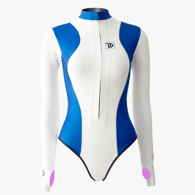 TruDive Bikini Wetsuit White whale Series Front Zip Sleeve 2mm