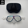 Translucent Aluminum Frame Tempered Glass Low Volume Freediving Mask with Eva Box