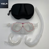 Translucent Aluminum Frame Tempered Glass Low Volume Freediving Mask Set