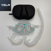 Translucent Aluminum Frame Tempered Glass Low Volume Freediving Mask Set