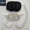 Translucent Aluminum Frame Tempered Glass Low Volume Freediving Mask Set