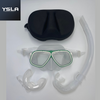 Translucent Aluminum Frame Tempered Glass Low Volume Freediving Mask Set