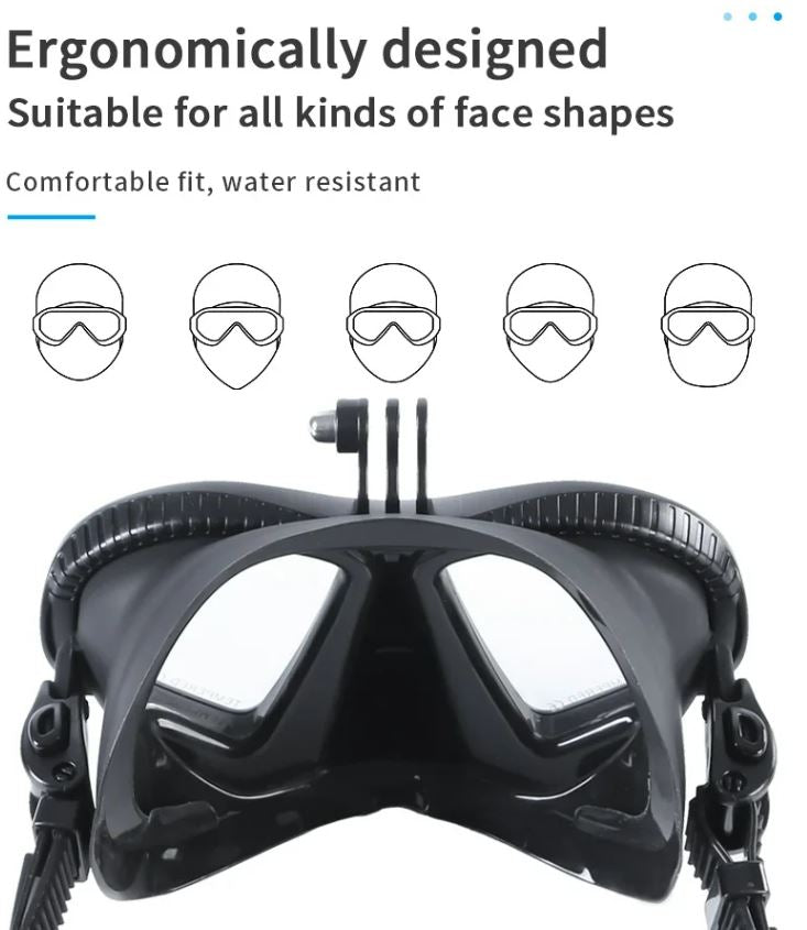 Camera Mount Dive Mask GoPro Low Volume Tempered Glass Freedive Mask for Inventory Purposes