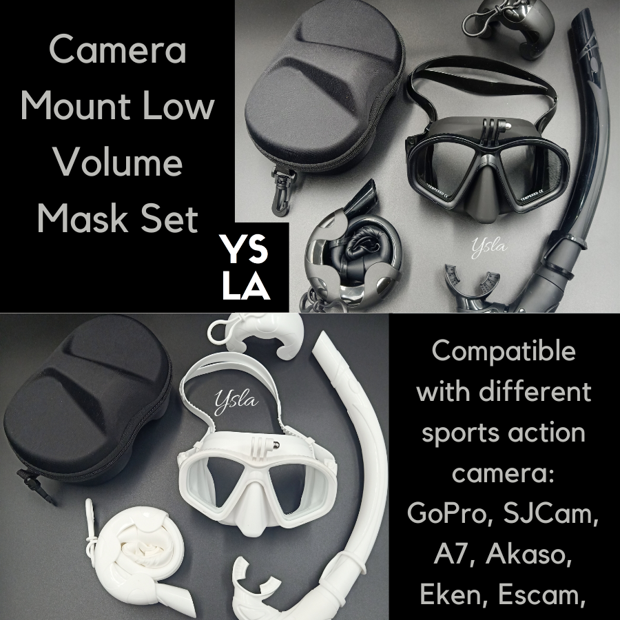 Camera Mount Dive Mask GoPro Low Volume Tempered Glass Freedive Mask S