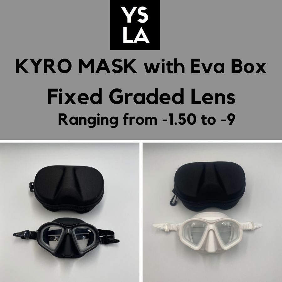 Fixed Graded Kyro Mask Freedive Low Volume Mask with Eva Box