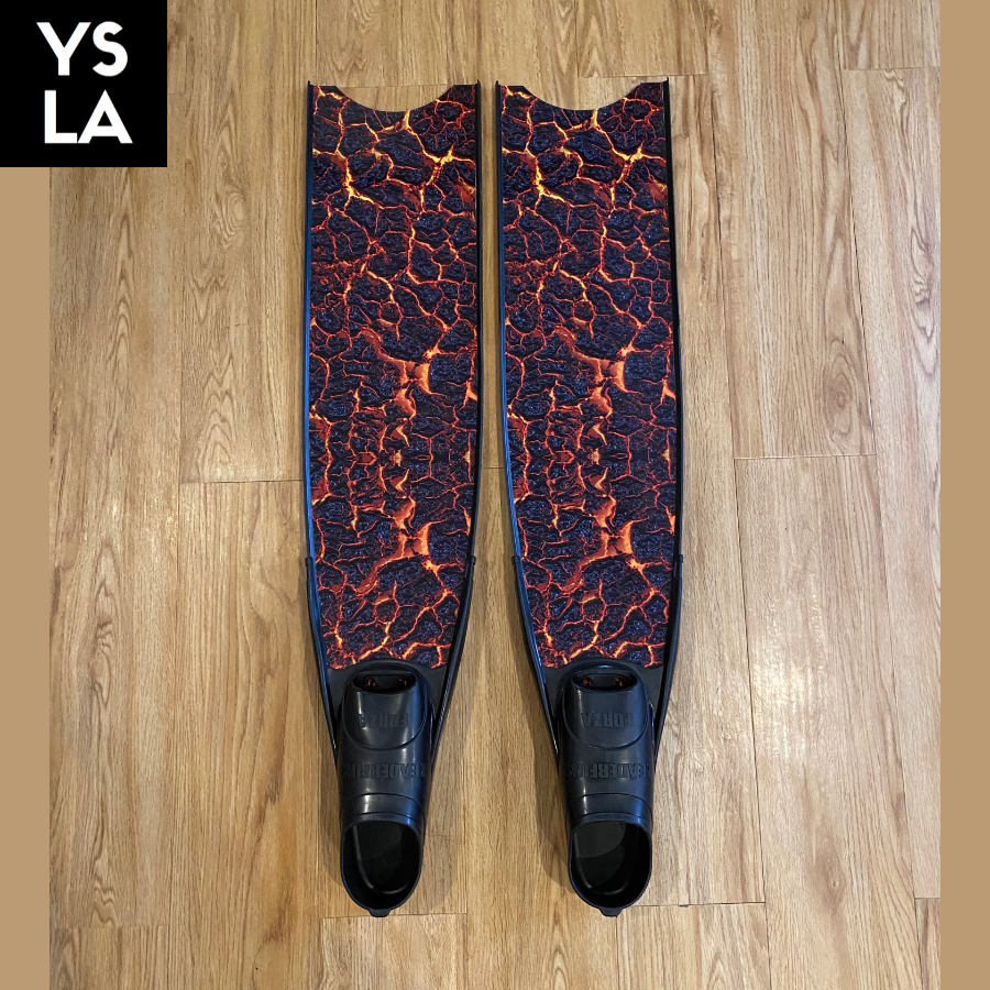 Ysla Leaderfins Pure Carbon Limited Edition Long Freedive Fins Black Foot Pocket