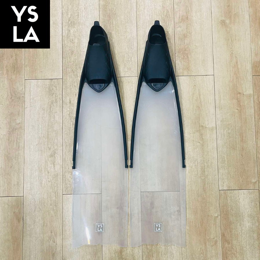 Wave Ysla Freedive and Spearfishing Long Freediving Fins Black Foot Pocket