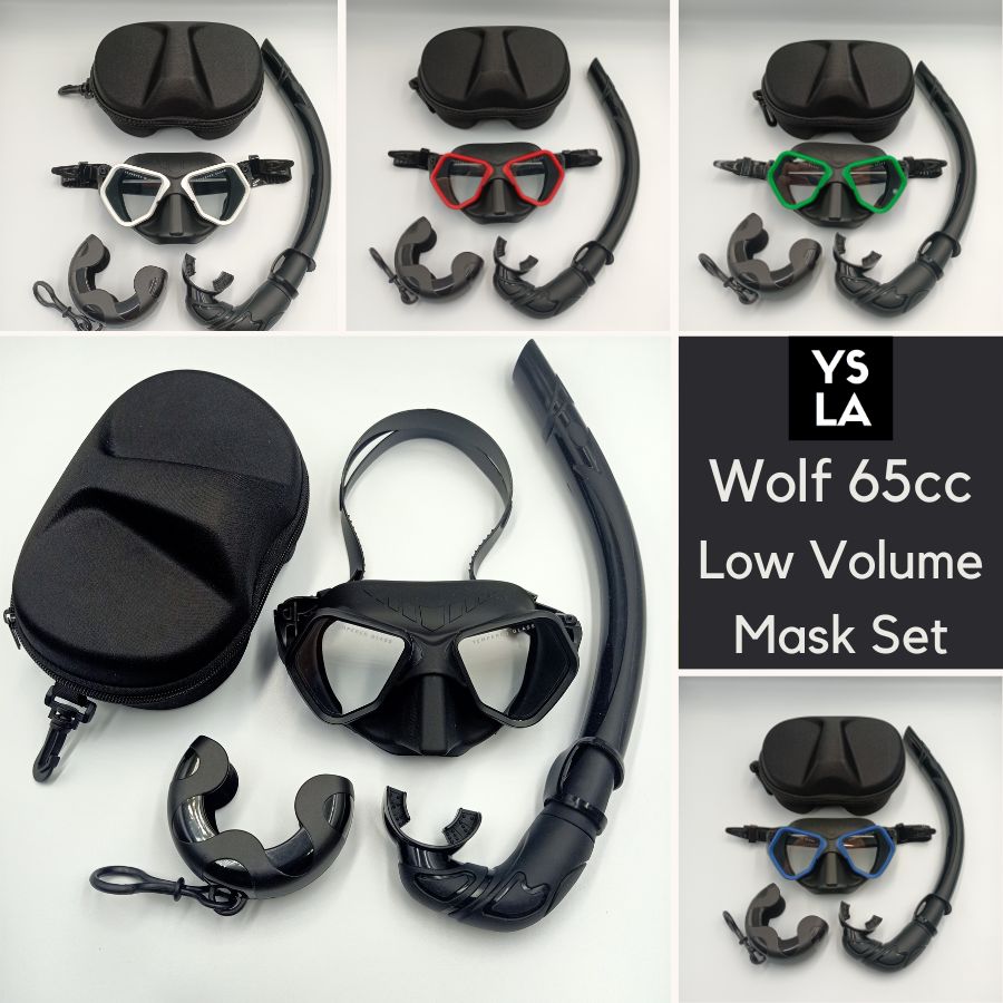 Wolf 65cc Ultra Low Volume Mask Tempered Glass Freedive Mask Set