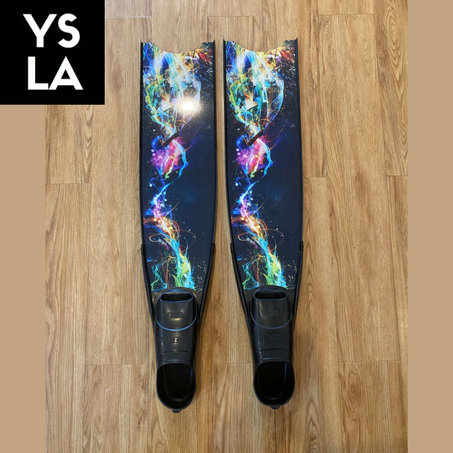 Ysla Leaderfins Pure Carbon Limited Edition Long Freedive Fins Black Foot Pocket