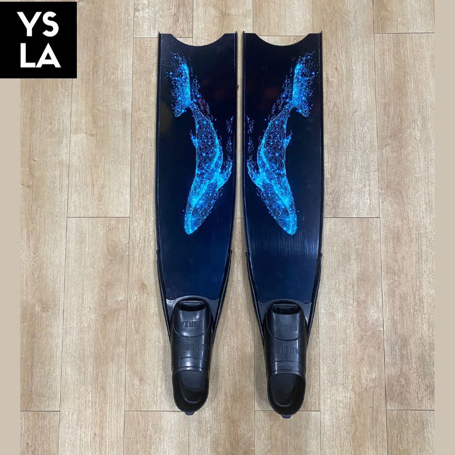 Ysla Leaderfins Pure Carbon Limited Edition Long Freedive Fins Black Foot Pocket