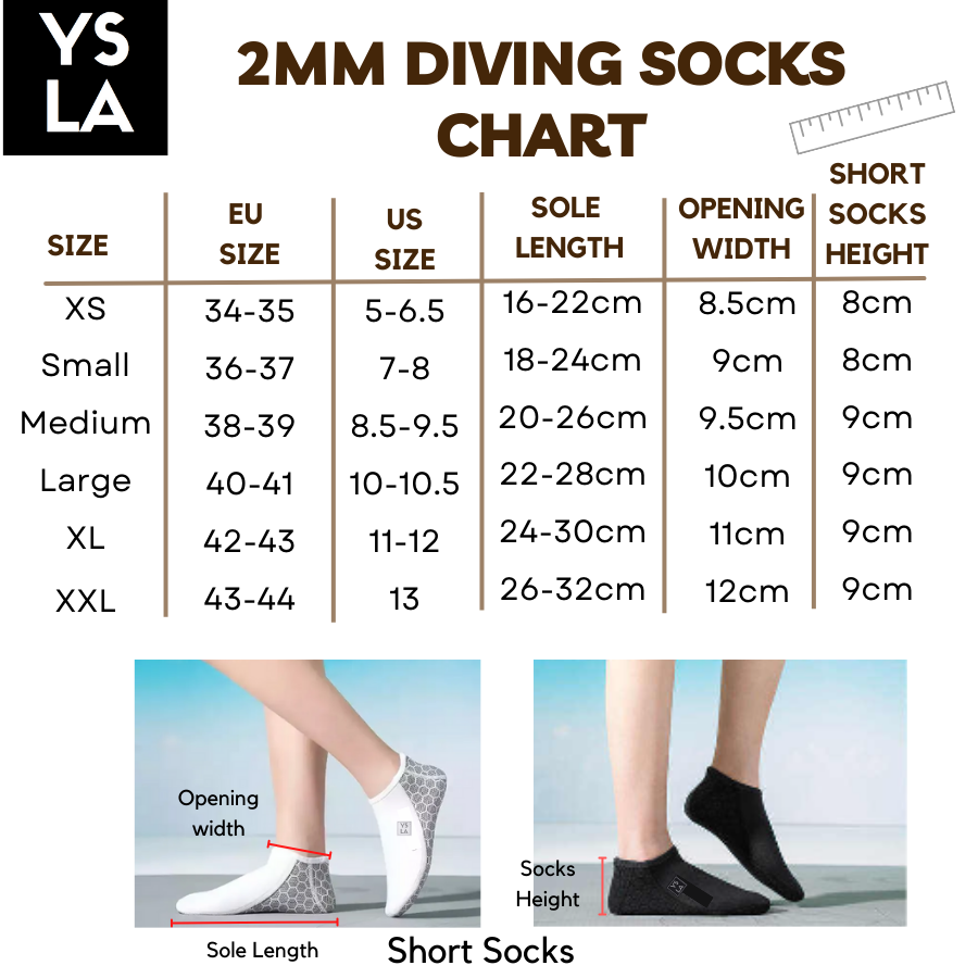 2mm Ysla Tootsies Neoprene Diving Socks Freediving Socks