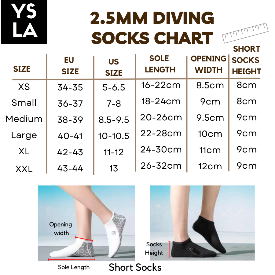 2.5mm Ysla Tootsies Neoprene Diving Socks Freediving Socks