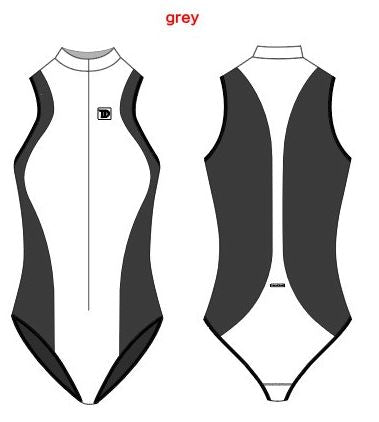 TruDive Bikini Wetsuit White Whale Series Front Zip Sleeveless Bodysuit 2mm