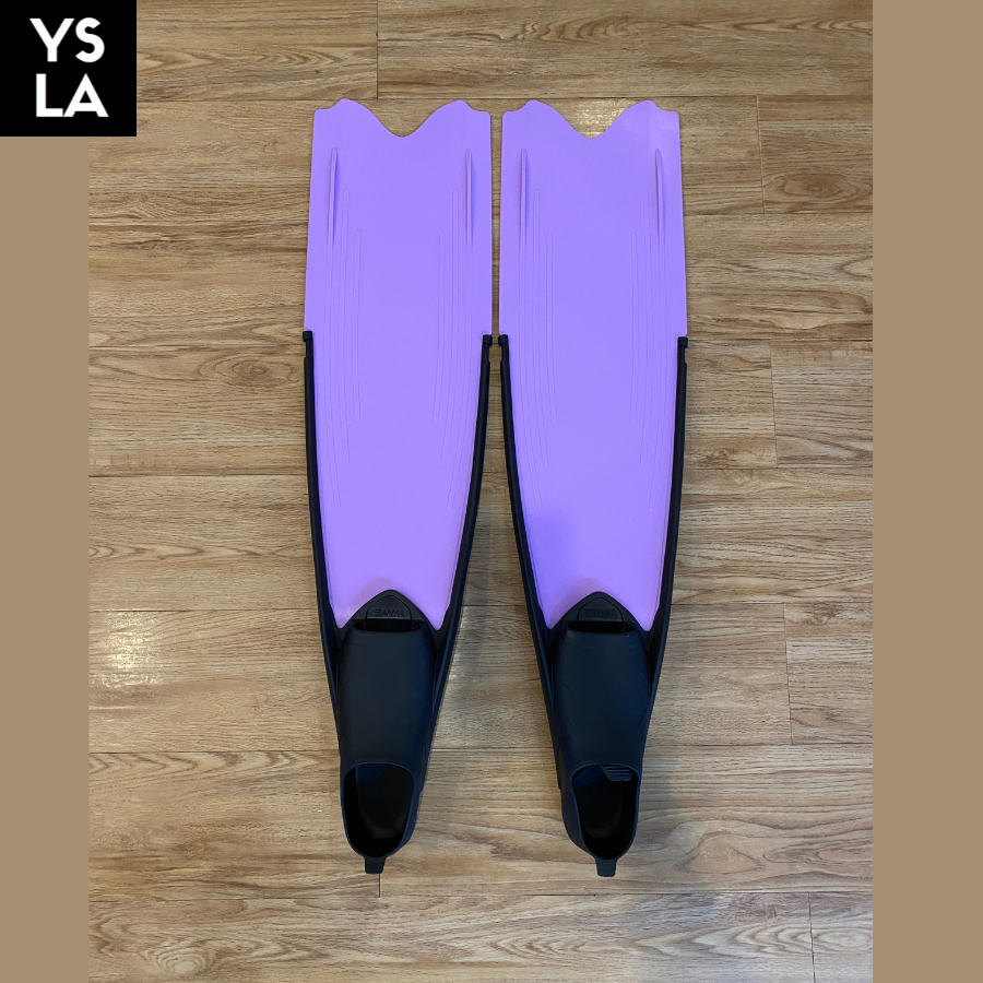 Wave Colored Long Freediving Fins Black Foot Pocket