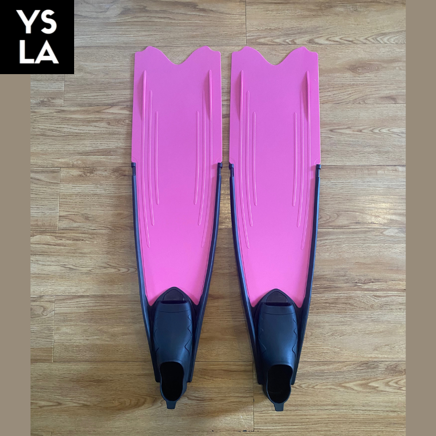 Wave Colored Long Freediving Fins Black Foot Pocket