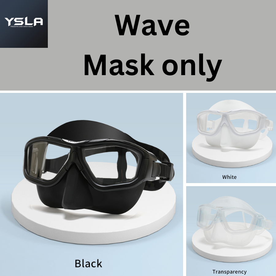 Wave Polycarbonate Lens Anti-Fog Low Volume Silicone Diving Mask Set