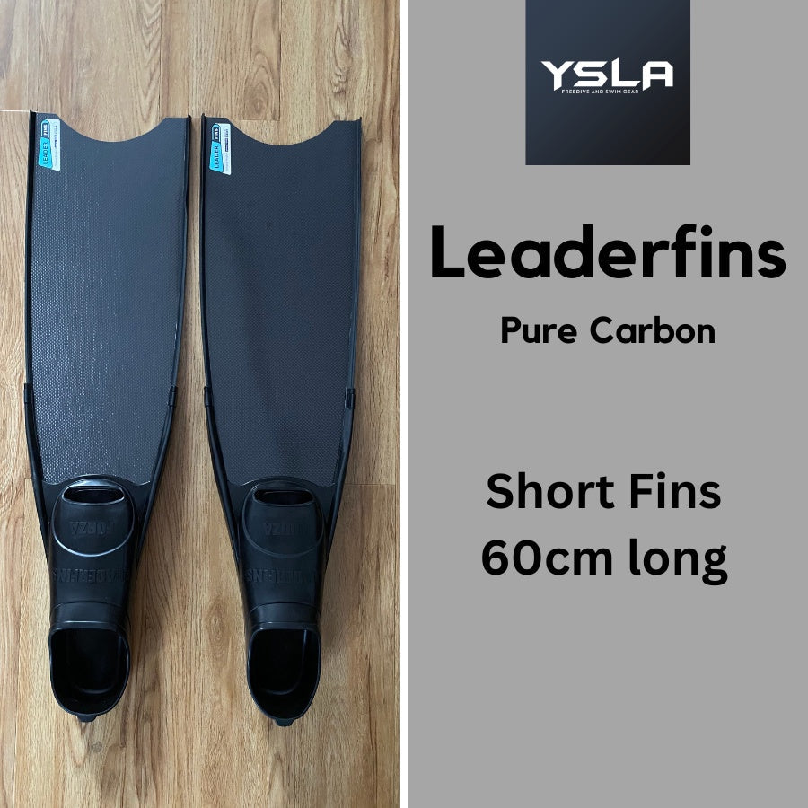 Medium Stiffness Leaderfins Pure Carbon 60cm Short Freedive Fins