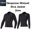 Lark Neoprene Wetsuit Top Front Zipper 2mm Long Sleeve Freedive