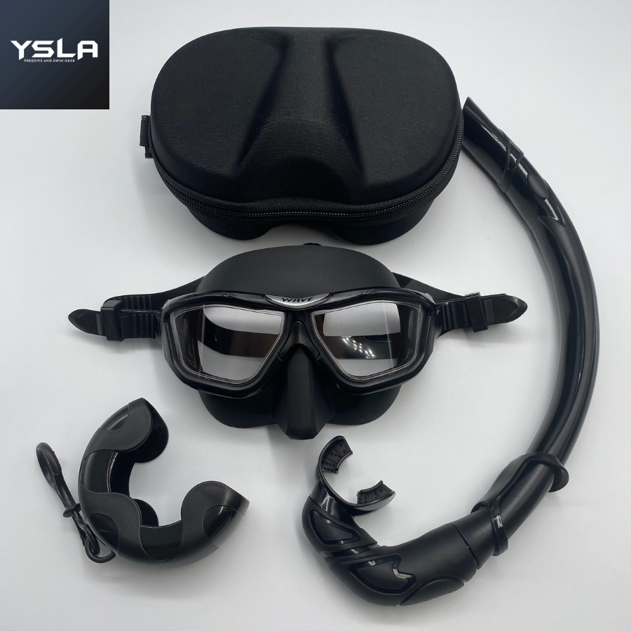 Wave Polycarbonate Lens Anti-Fog Low Volume Silicone Diving Mask Set