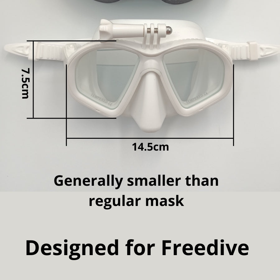 Camera Mount Dive Mask GoPro Low Volume Tempered Glass Freedive Mask S –  Ysla Freediver Shop